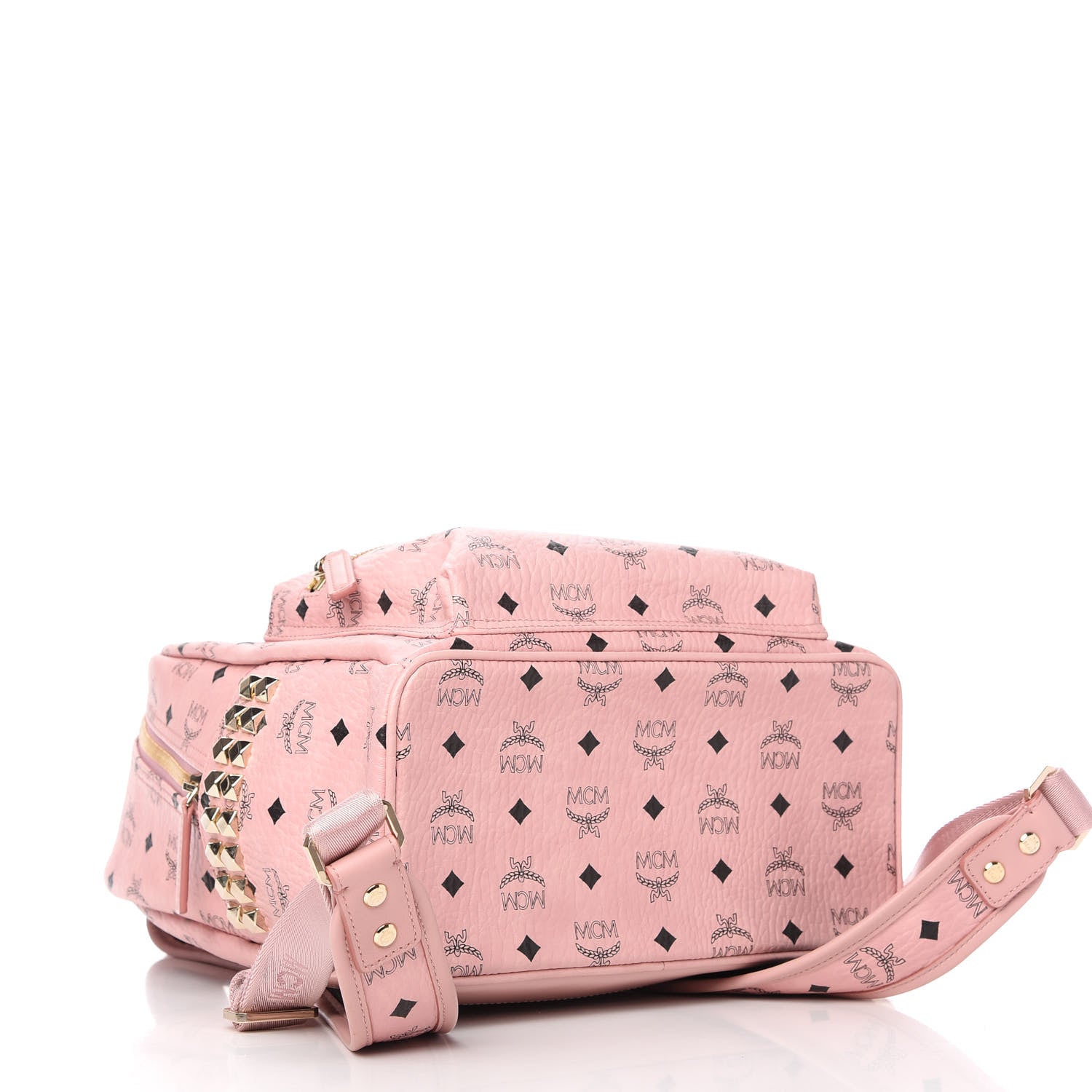 MCM Visetos Small Side Stud Stark Backpack Soft Pink 4 of 10