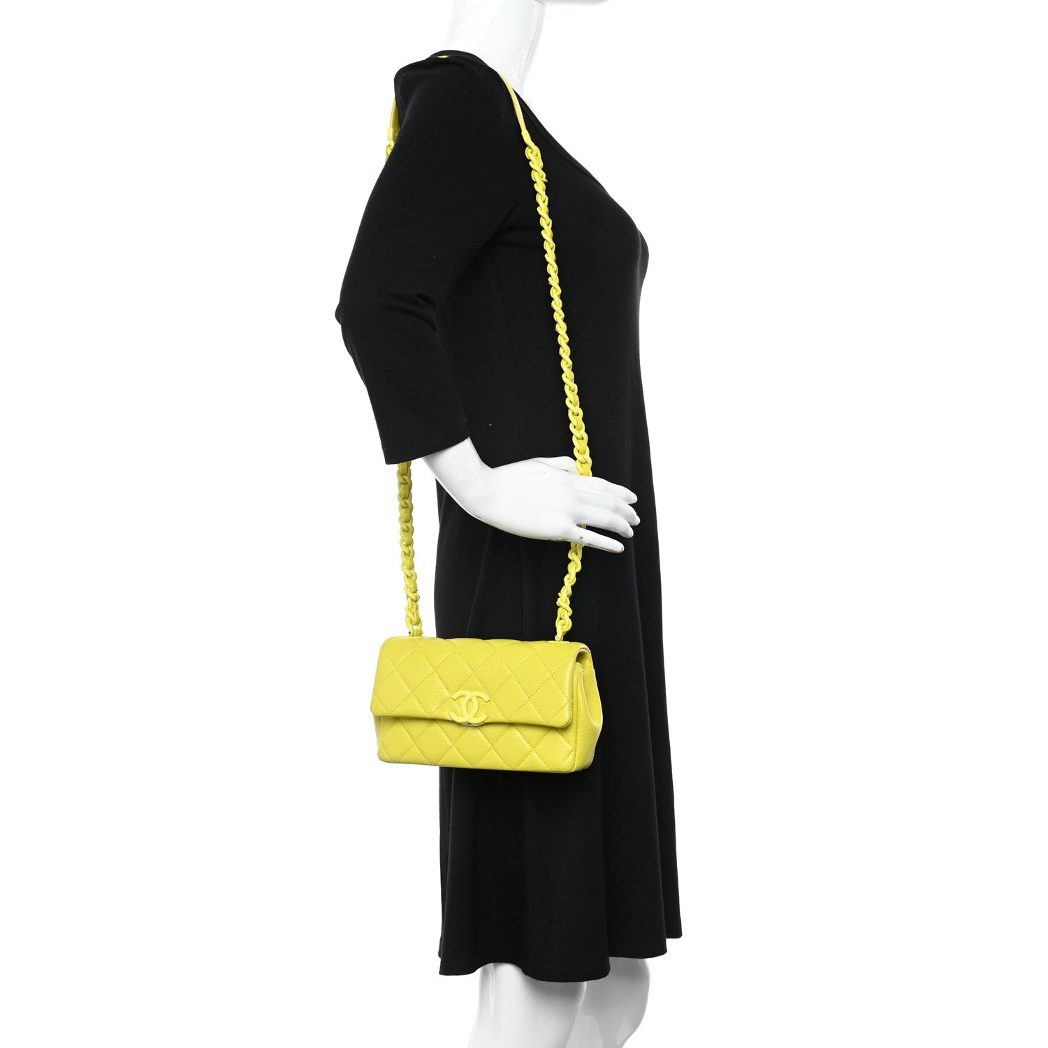 Chanel Caviar Quilted My Everything Small Flap Yellow 2 of 10