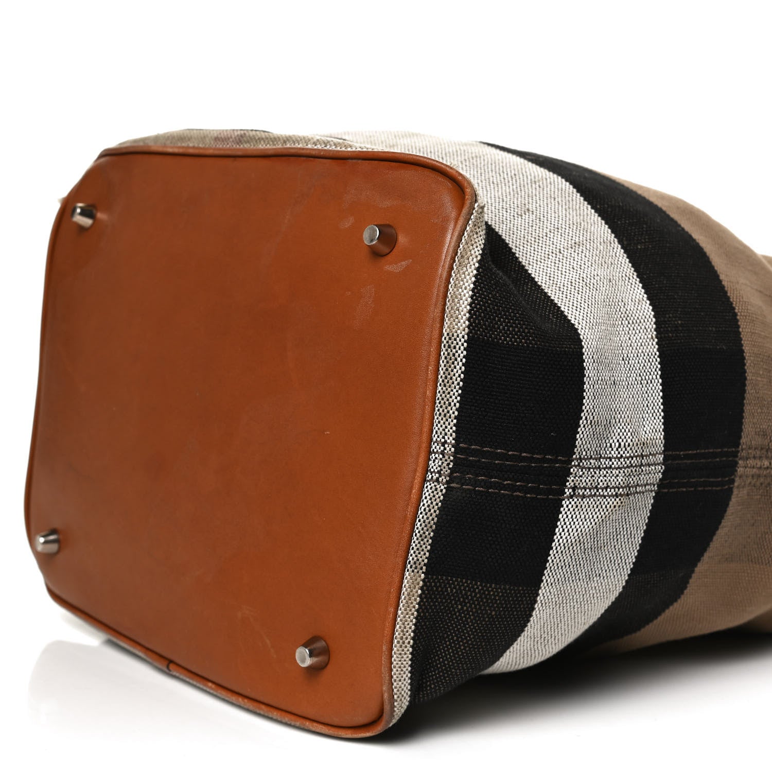 Burberry Canvas Mega Check Medium Ashby Hobo Saddle Brown 12 of 13