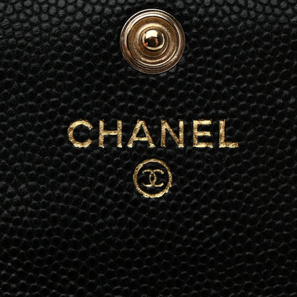Chanel Caviar Quilted CC Racing Flag Flap Card Holder Black 7 of 8