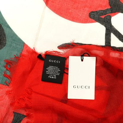 Gucci Modal Silk Coco Capitan Logo Square Scarf Flame 3 of 3
