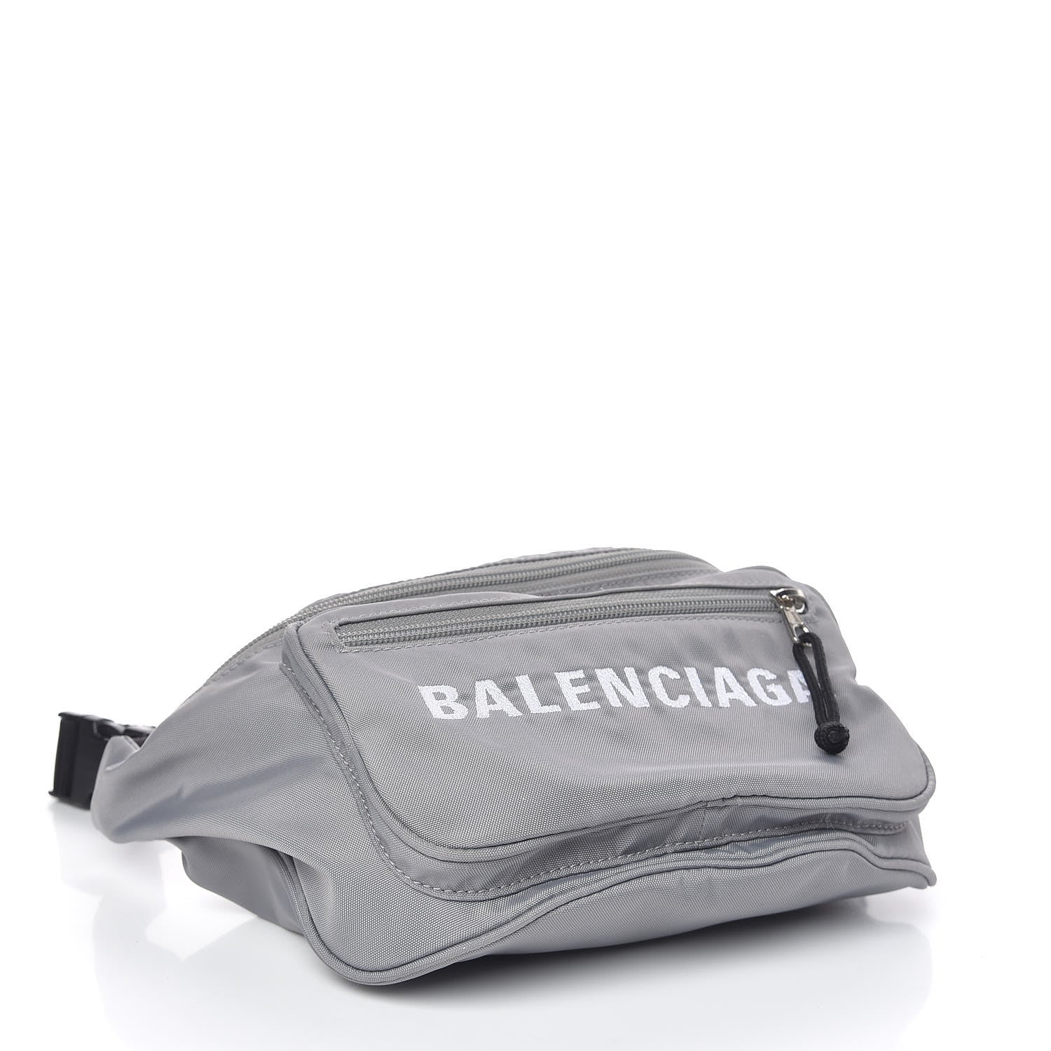 Balenciaga Textured Sport Nylon Logo Embroidered Wheel Beltpack Grey White 4 of 9