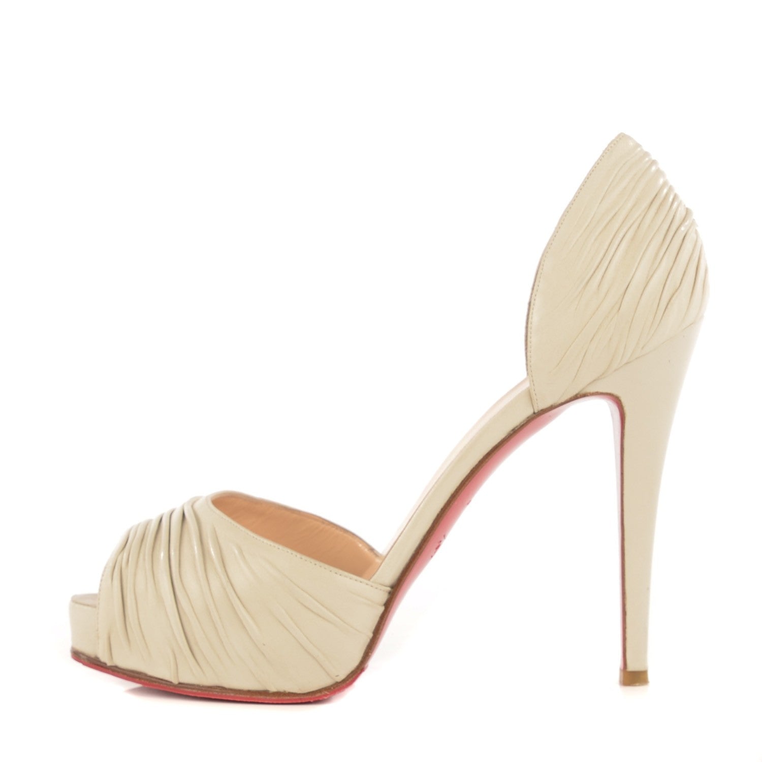 Christian Louboutin Nappa Leather Turbella 120 Platform Pumps 38.5 Ciment 1 of 7