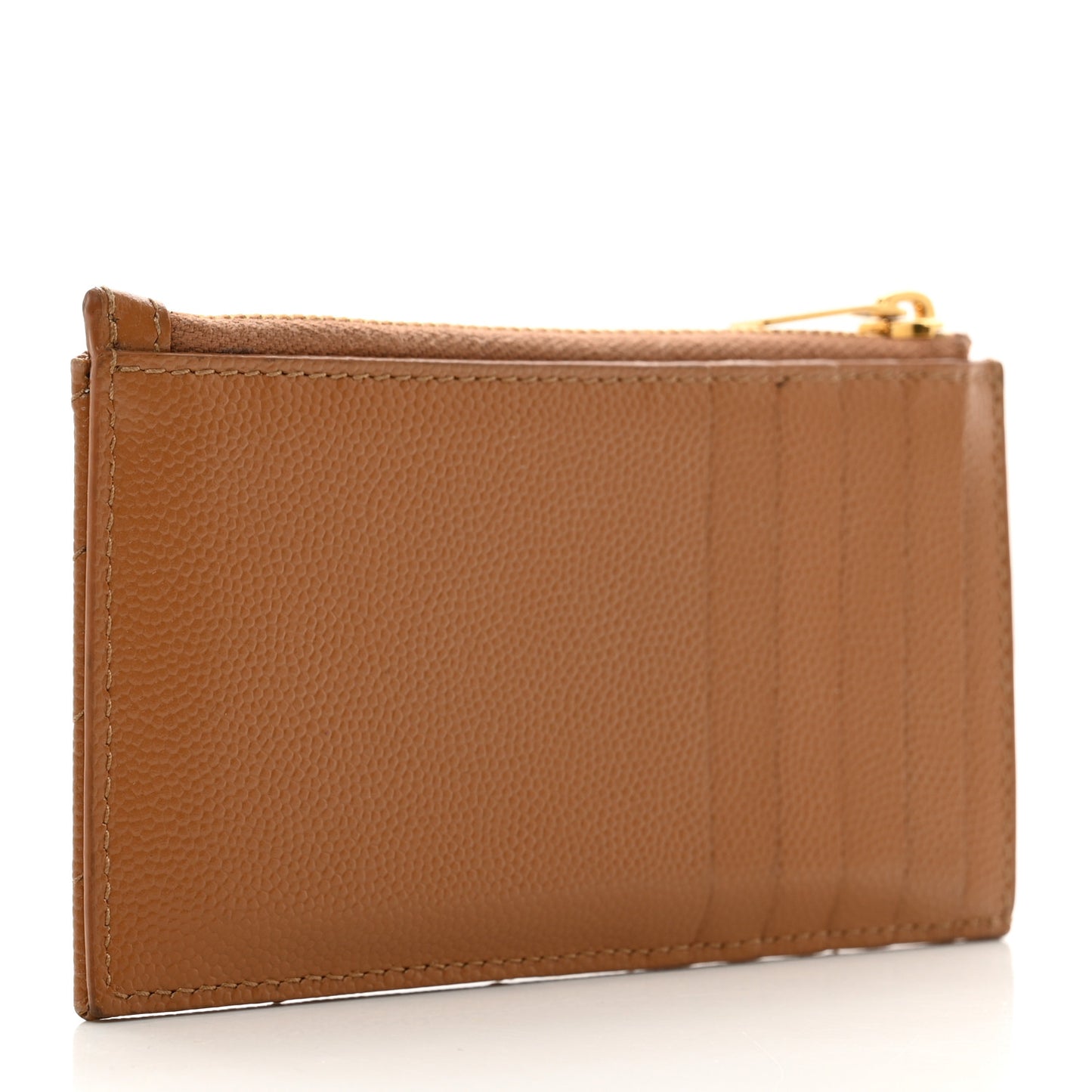 Grain De Poudre Matelasse Chevron Monogram Fragments Zippered Card Case Naturel Dark