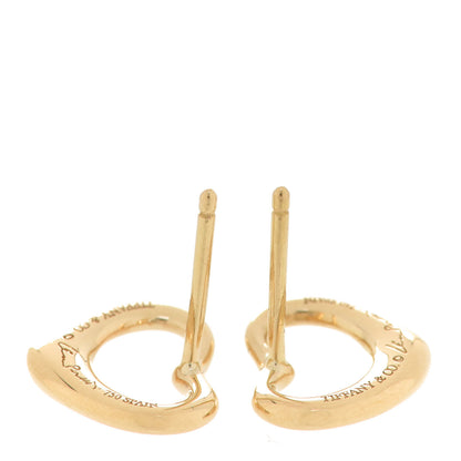 Tiffany 18K Yellow Gold 11mm Elsa Peretti Open Heart Earrings 3 of 4