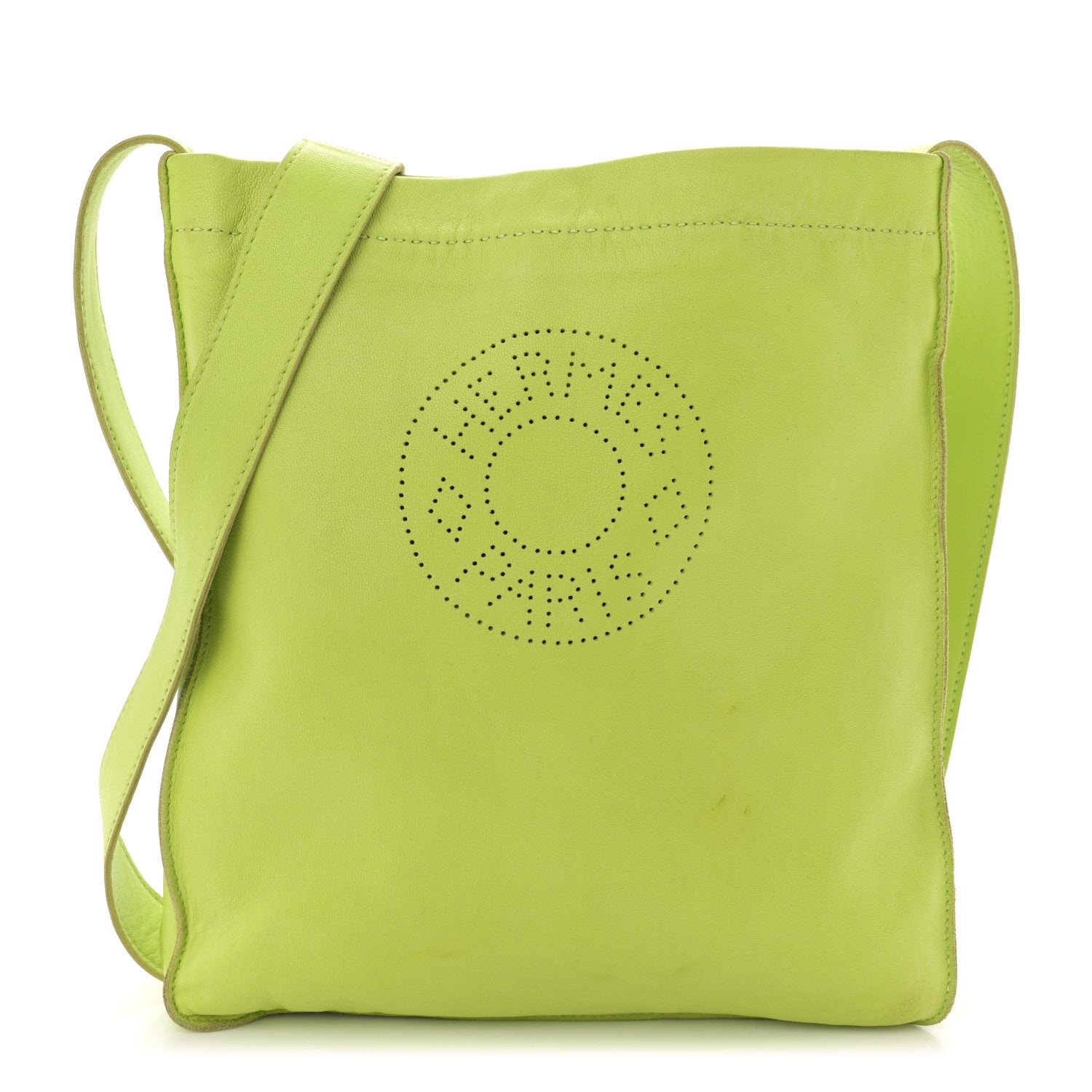 Hermes Lambskin Clou De Selle Pouch Kiwi 1 of 11