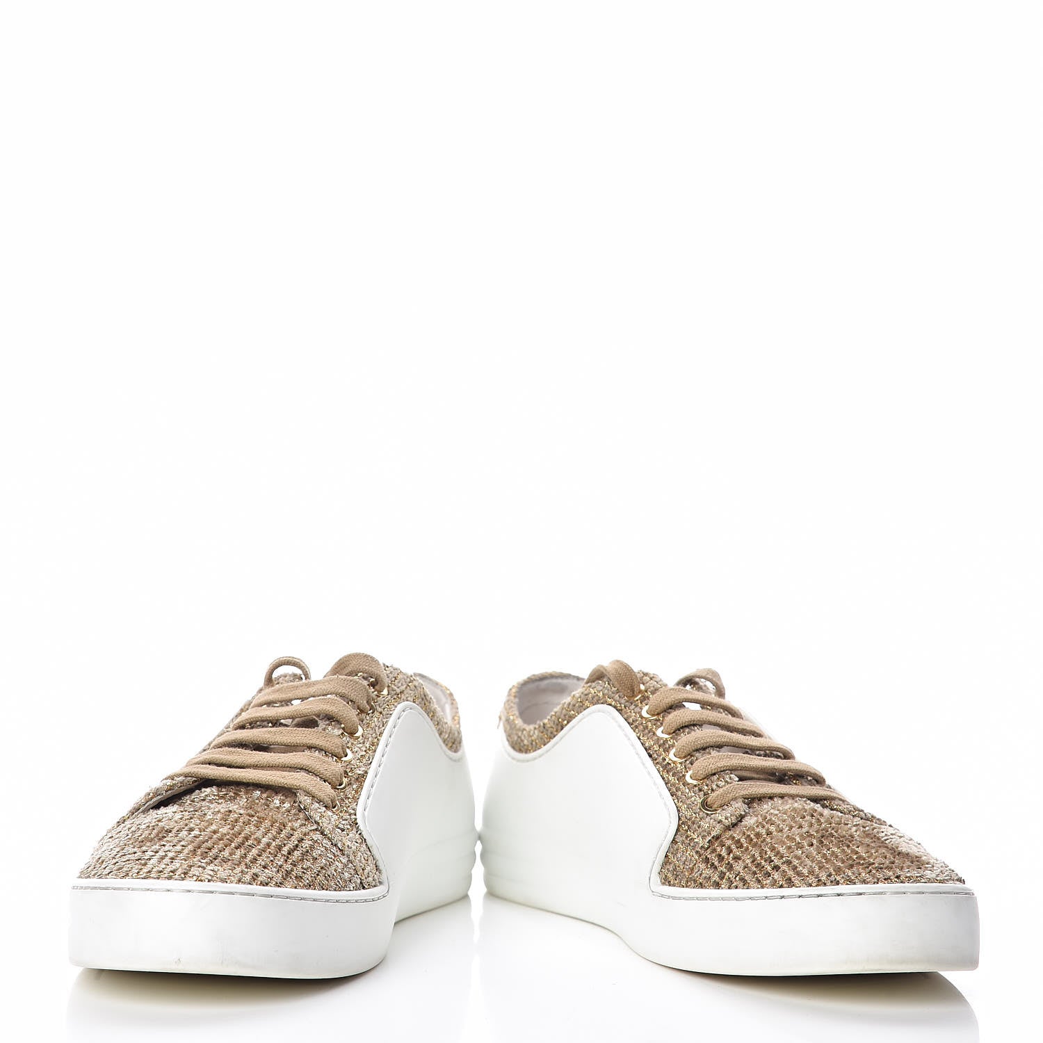 Chanel Fantasy Tweed Sneakers 39.5 Beige Gold 5 of 16