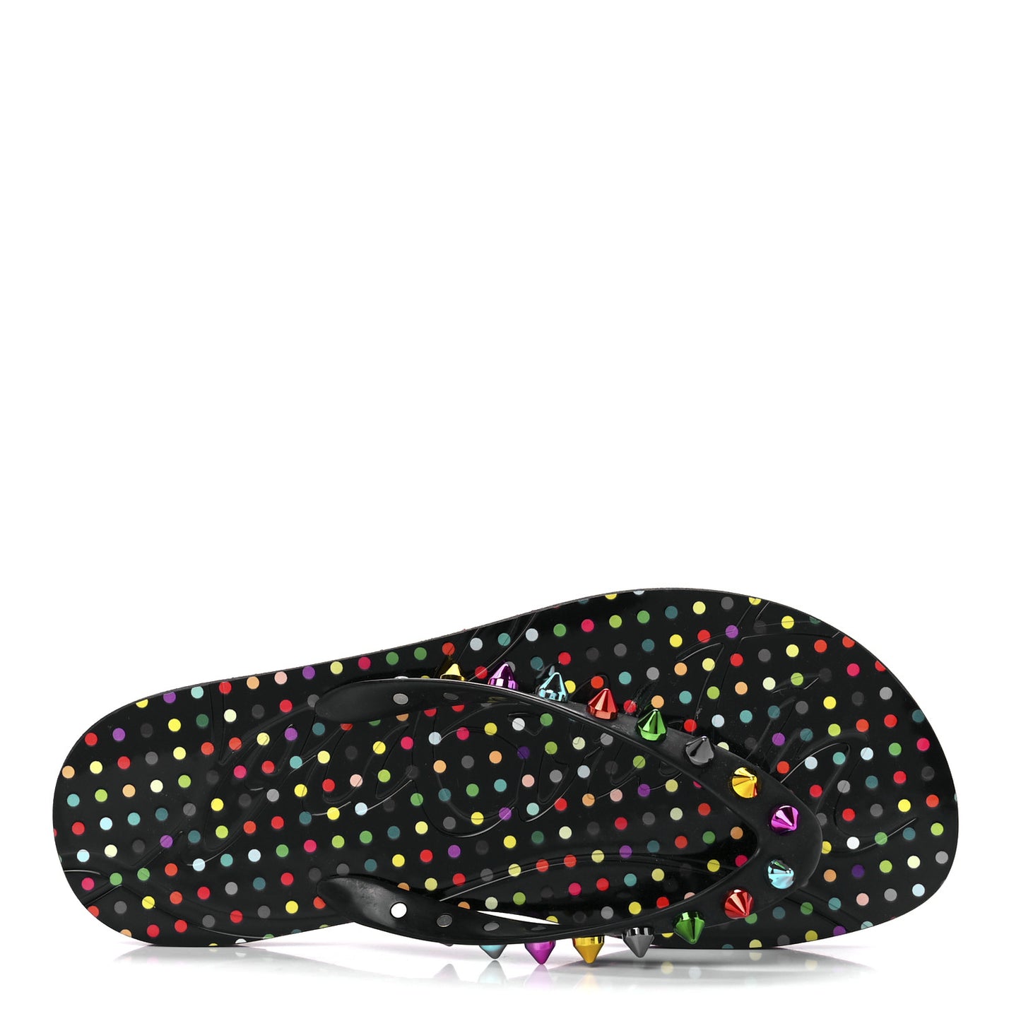 Rubber Spike Loubi Donna Flip Flop 38 Black Multicolor