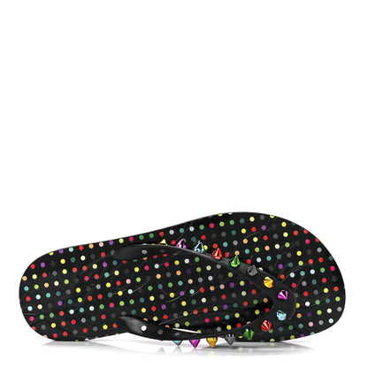 Christian Louboutin Rubber Spike Loubi Donna Flip Flop 38 Black Multicolor 7 of 8