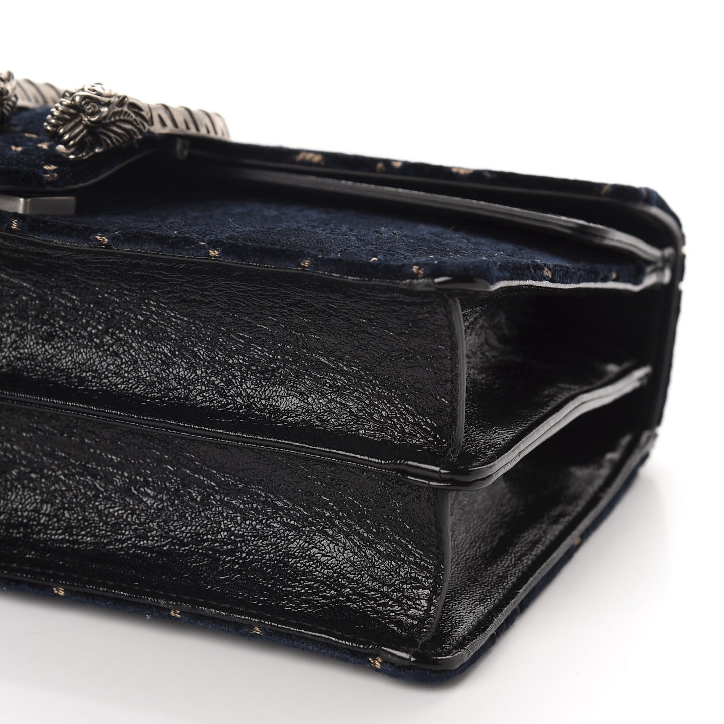 Velvet Skipper GG Monogram Small Dionysus Shoulder Bag Blue Beige Black