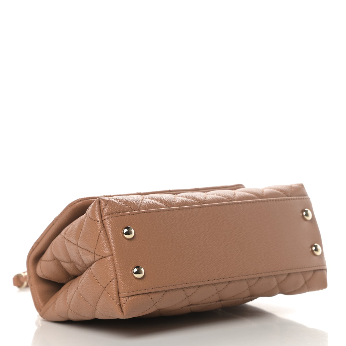 Caviar Quilted Mini Coco Handle Flap Brown