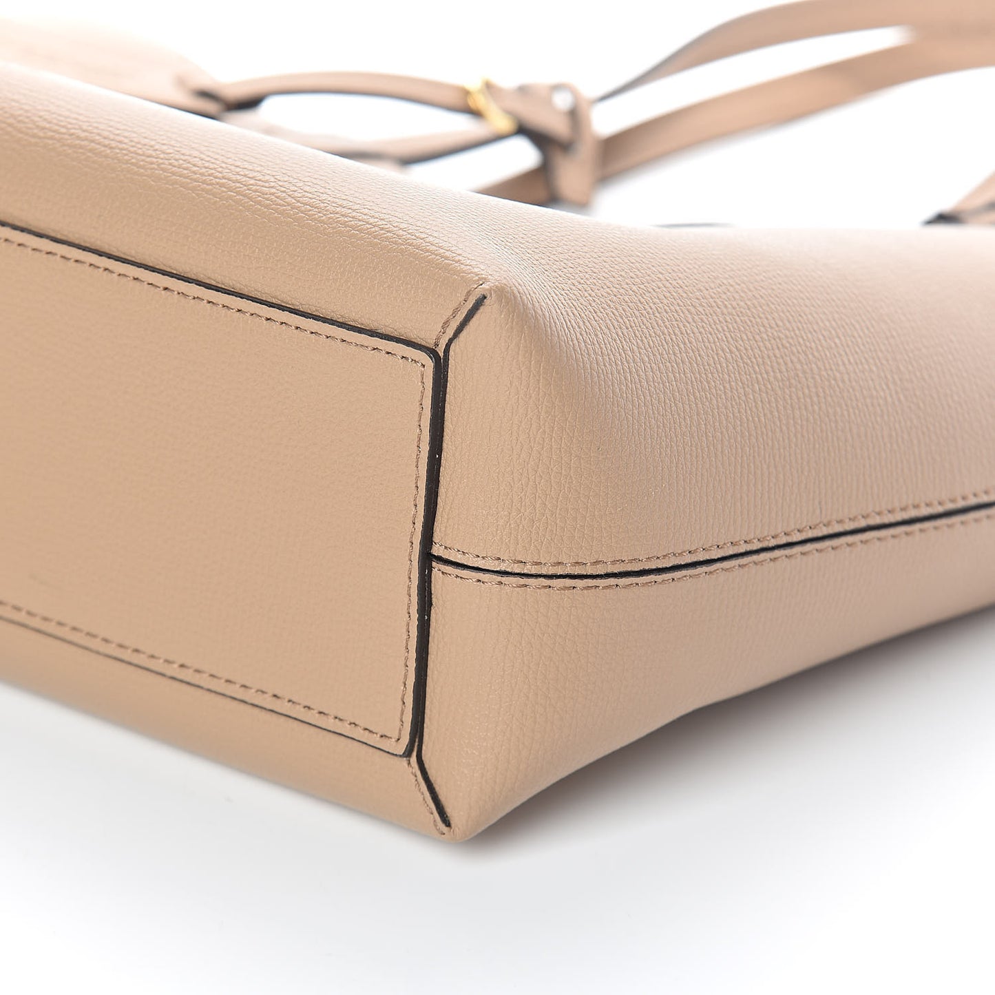 Grainy Calfskin Haymarket Check Medium Reversible Tote Camel