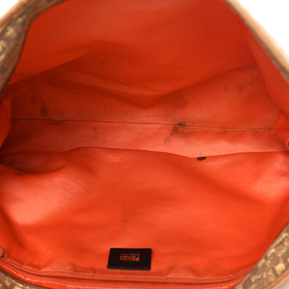 Fendi Metallic Lurex Zucca Medium Roll Tote Arancio 5 of 12
