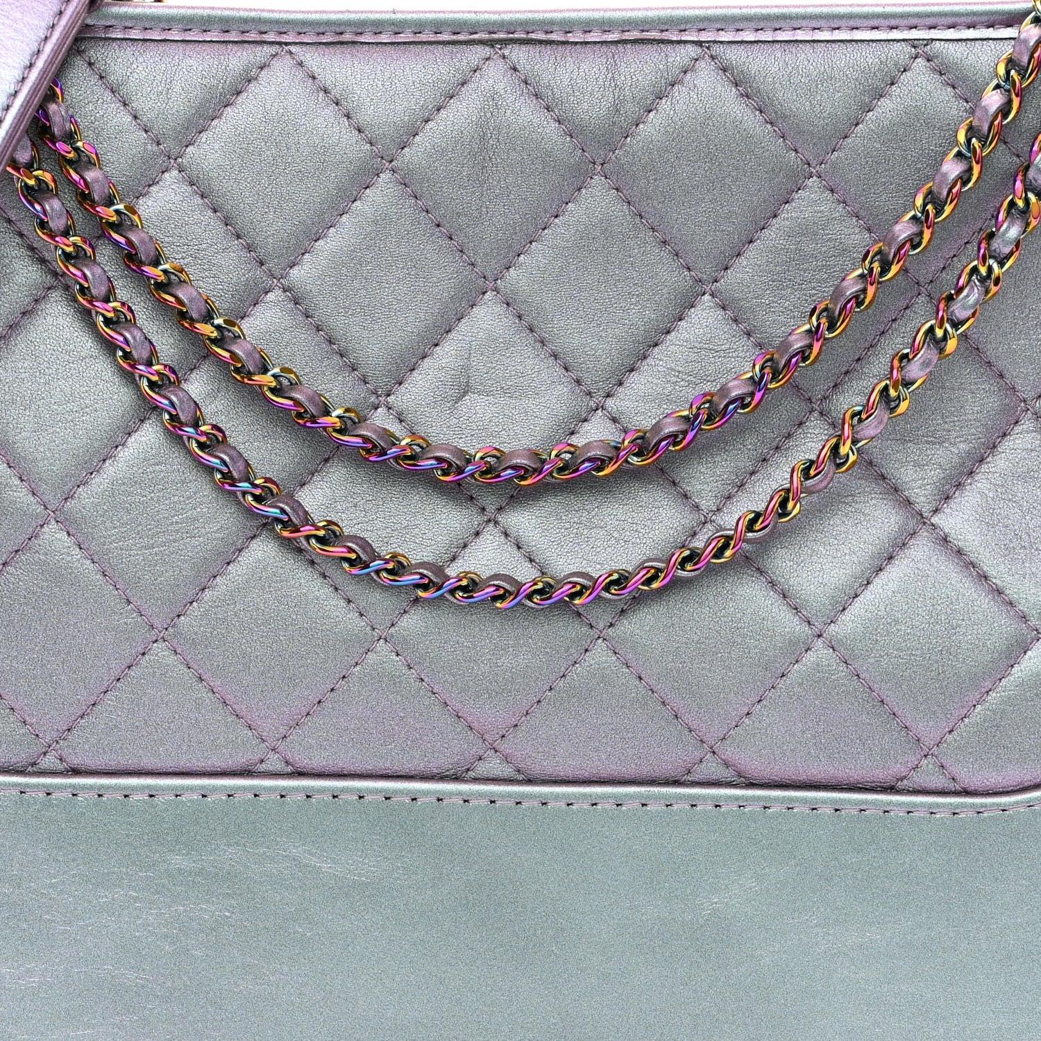 Chanel Iridescent Lambskin Calfskin Quilted Medium Gabrielle Hobo Light Purple 8 of 11
