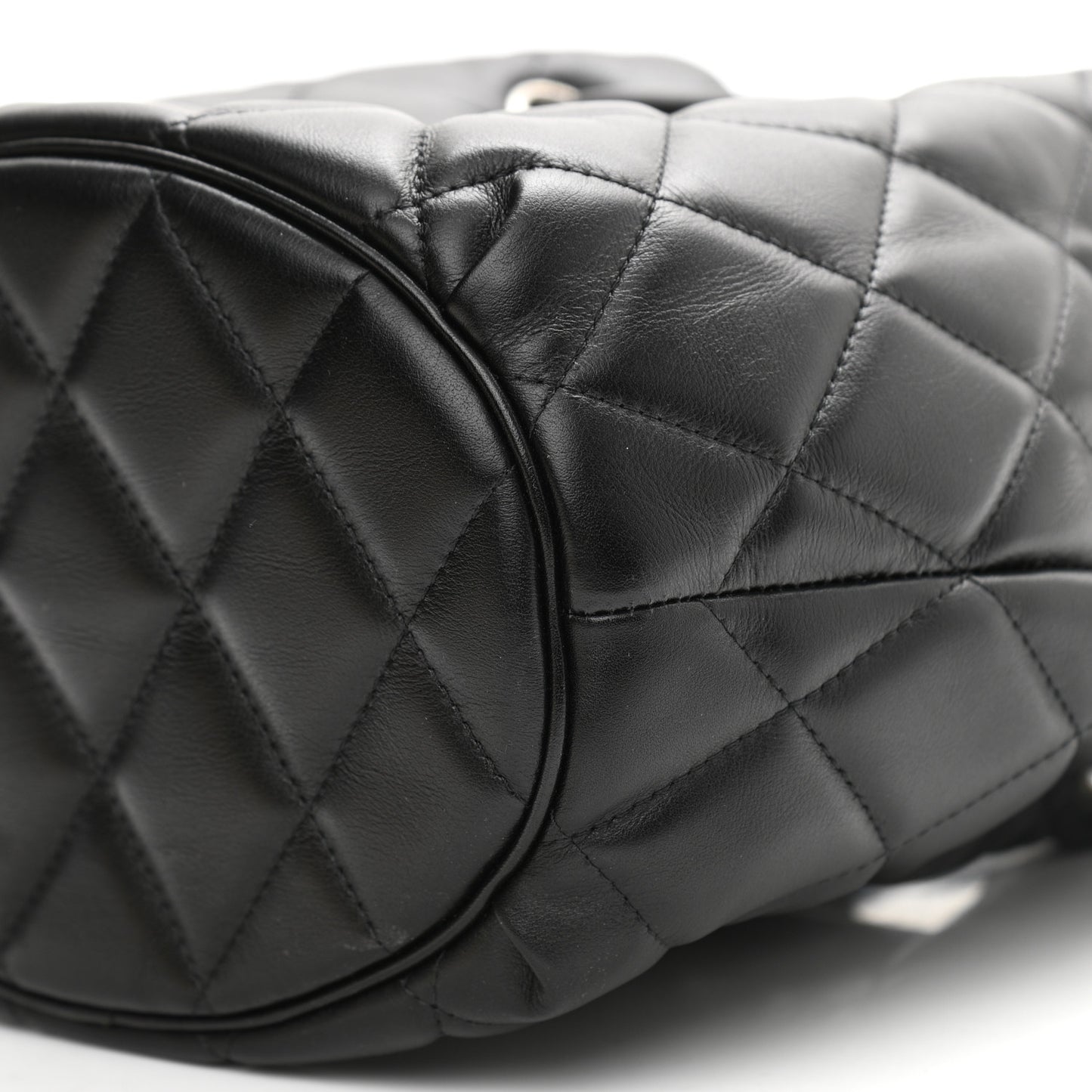 Nappa Calfskin Quilted Touch B Bucket Bag Black