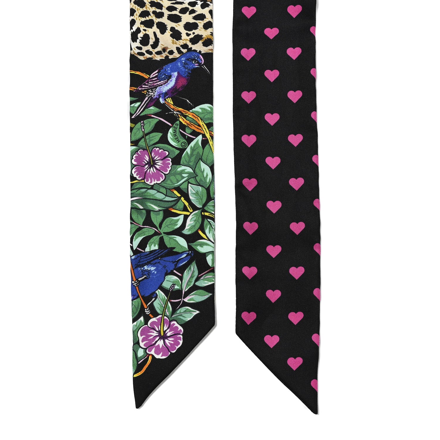 Hermes Silk Jungle Love Love Twilly Black Vert Rose Vif 2 of 4
