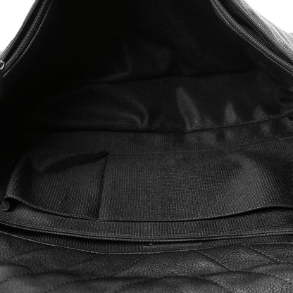 Chanel Calfskin Chevron Quilted XXL Travel Flap Bag Black 4 of 7