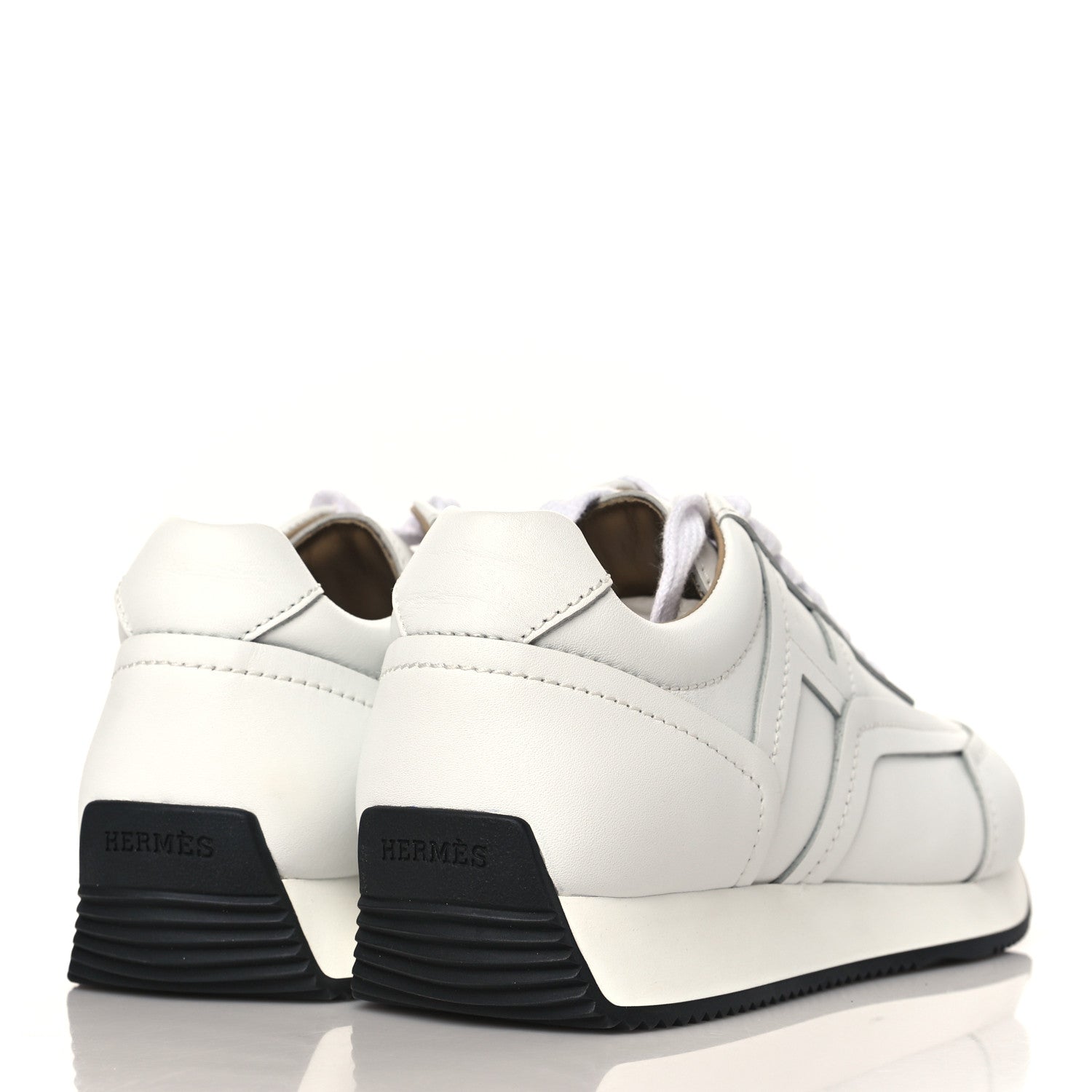 Hermes Calfskin Womens Chris Sneakers 37.5 White 4 of 9