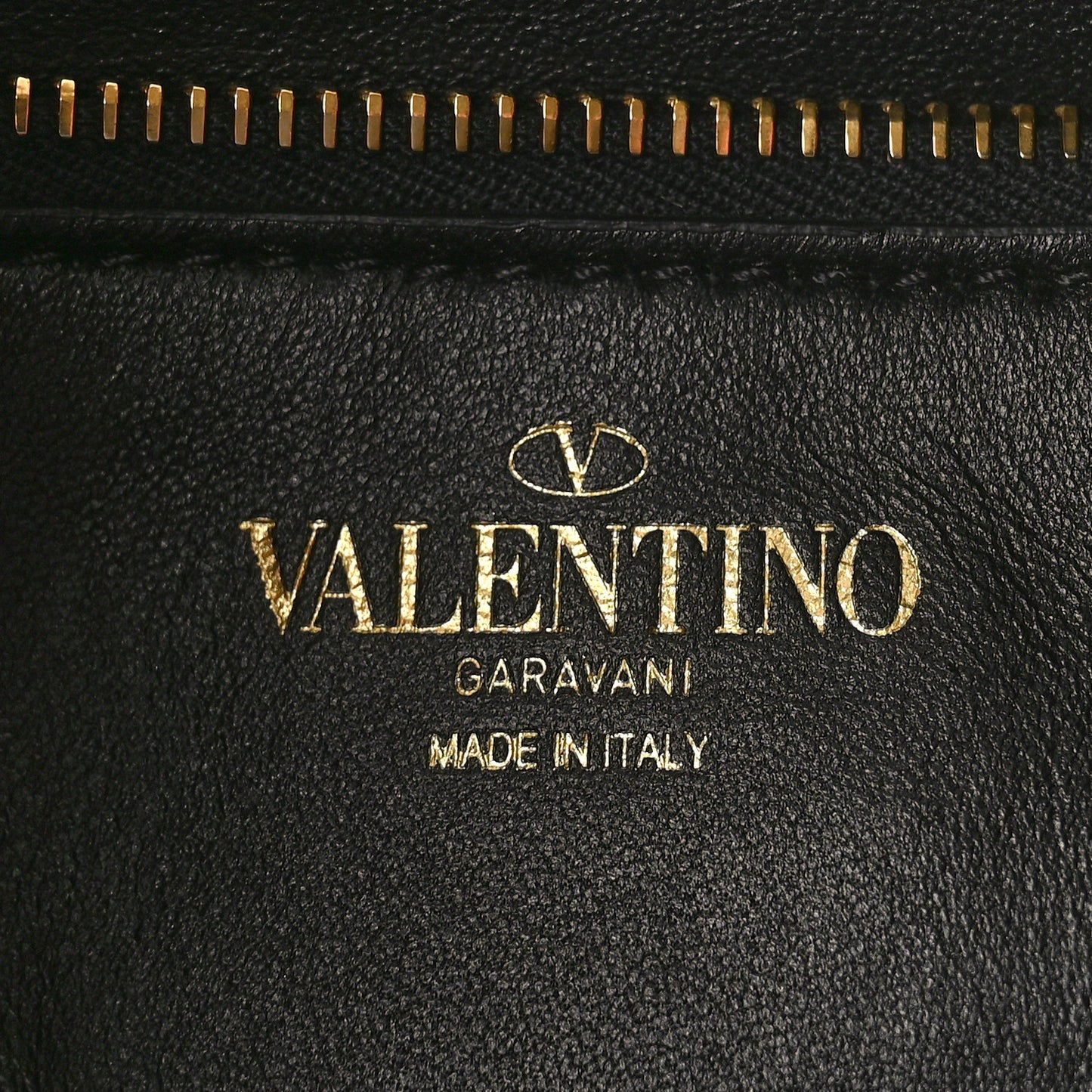 Calfskin Stud Sign Zip Hobo Black