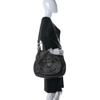 Gucci Guccissima Large New Pelham Satchel Dark Brown 3 of 13