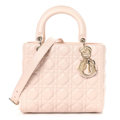 Christian Dior Lambskin Cannage Medium Lady Dior Light Pink 1 of 10