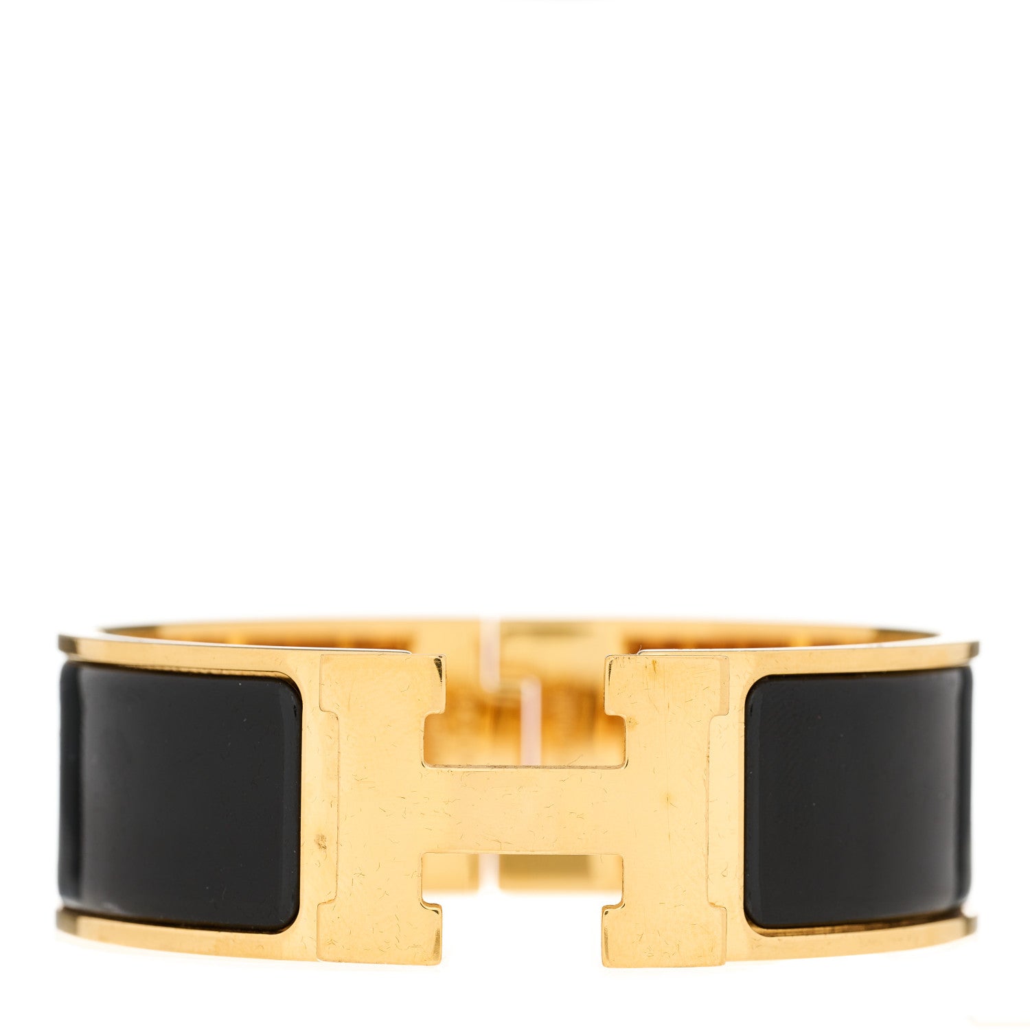 Hermes Enamel Wide Clic Clac H Bracelet GM Black 1 of 3