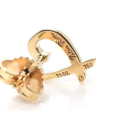 Tiffany 18K Yellow Gold Mini Paloma Picasso Loving Heart Earrings 4 of 4