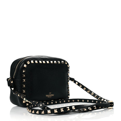 Valentino Garavani Pebbled Calfskin Rockstud Camera Crossbody Bag Black 3 of 10