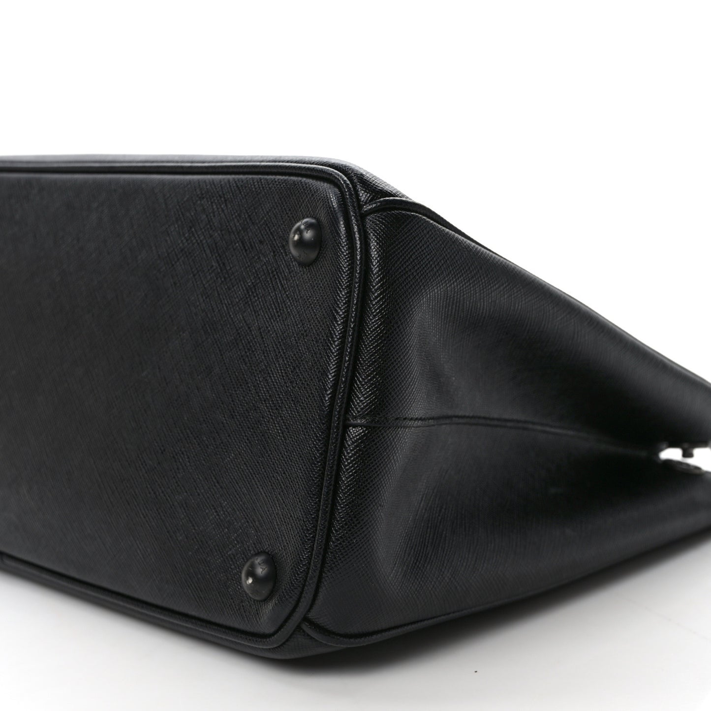 Saffiano Lux Monochrome Large Galleria Double Zip Tote Black
