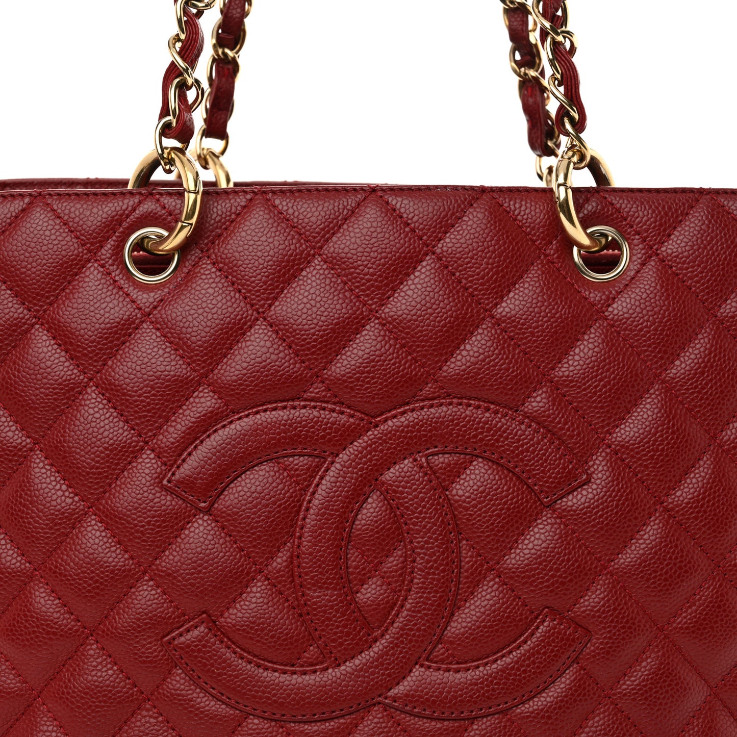 Caviar Quilted Grand Shopping Tote GST Red