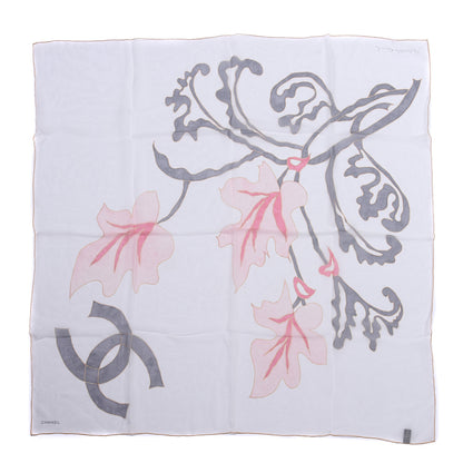 Chanel Silk Chiffon CC Floral Square Scarf Multicolor 1 of 3