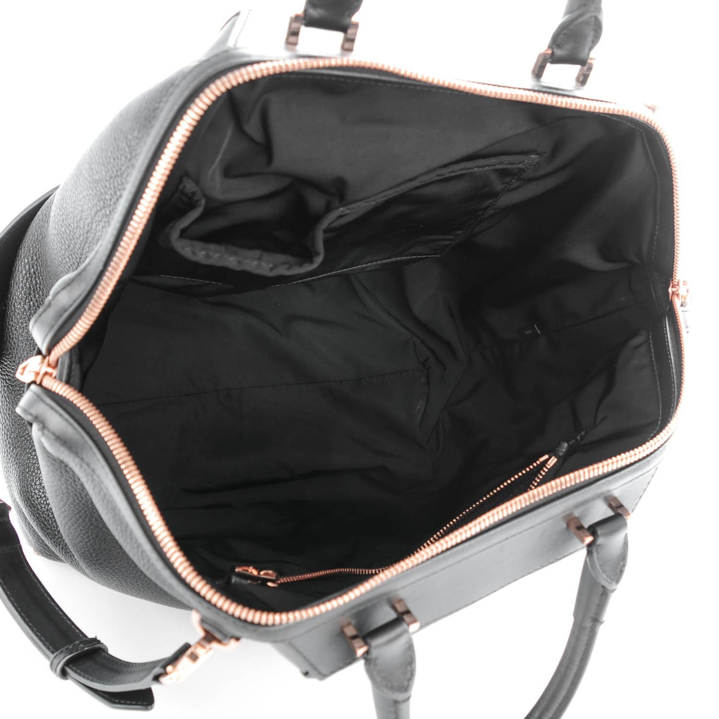 Pebbled Calfskin Large Emile Black Rose Gold Hardware