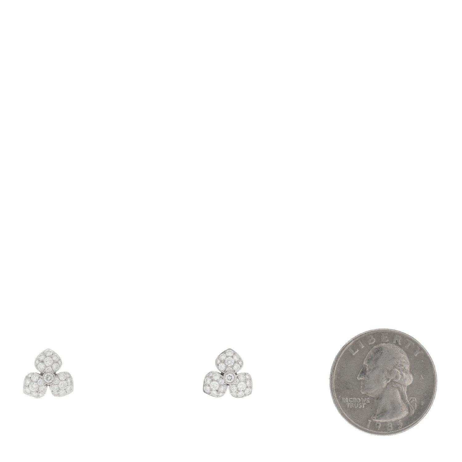 Tiffany Platinum Diamond Petal Earrings 2 of 5