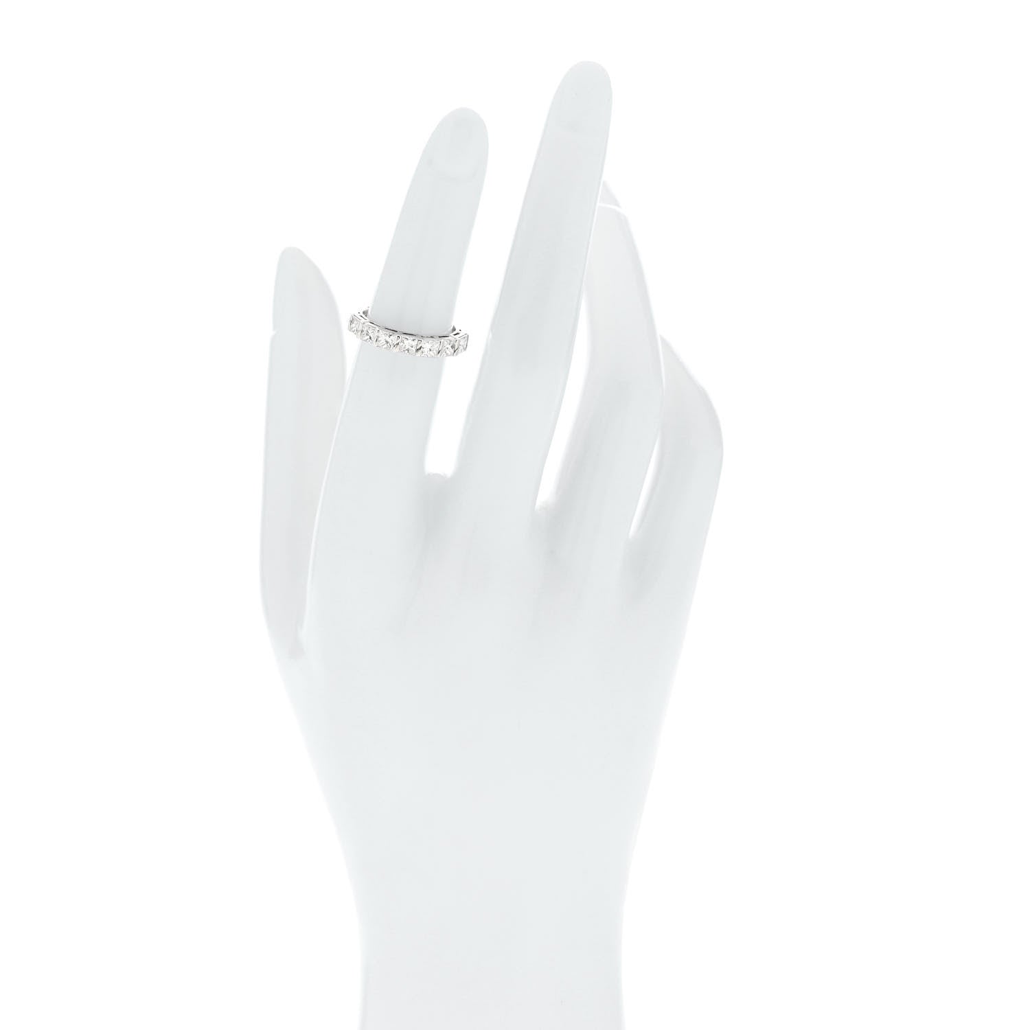 Parker & West by FASHIONPHILE Platinum Diamond 1.00ct Princess Cut Half Eternity Band Ring 49 4.75 2 of 10