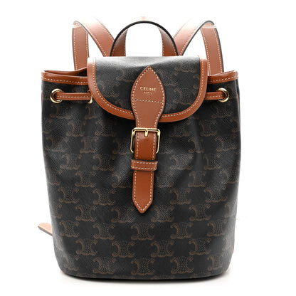 Celine Triomphe Canvas Calfskin Mini Folco Backpack Tan 1 of 10