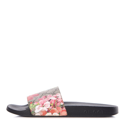 Gucci GG Supreme Monogram Blooms Slide Sandals 38 Beige Multicolor 1 of 7