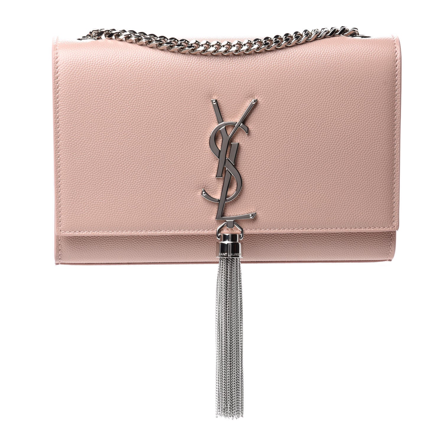 Saint Laurent Grain De Poudre Small Classic Monogram Kate Tassel Satchel Pale Blush 1 of 11