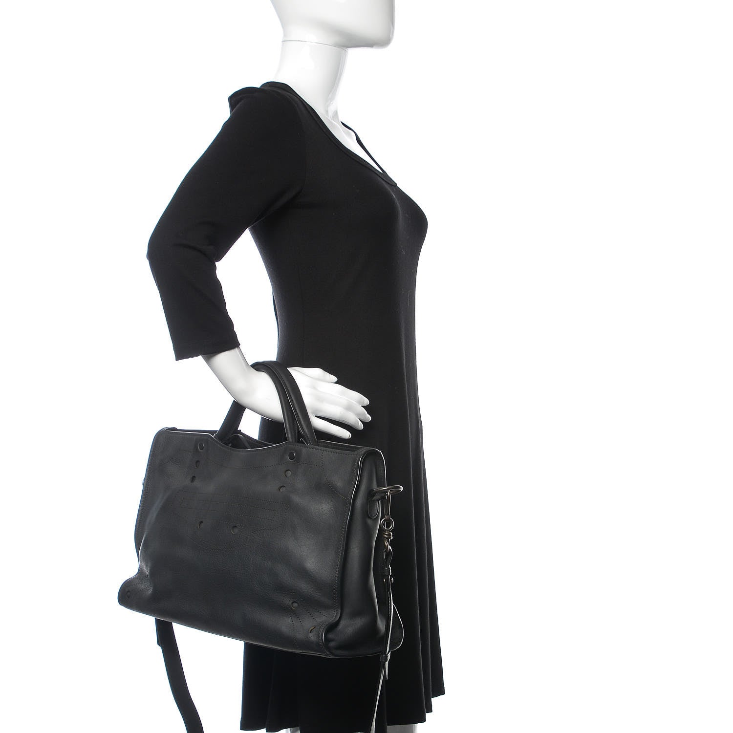 Balenciaga Veau Soyeux Perforated Blackout Hardware City Black 3 of 10