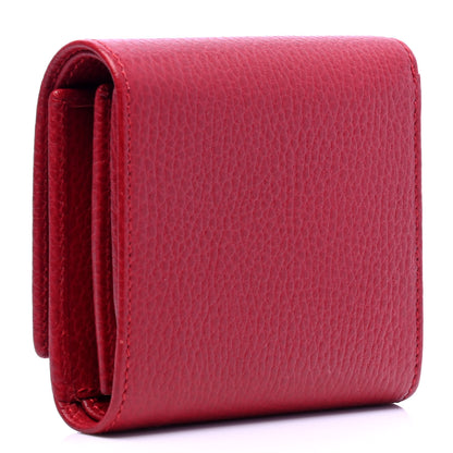 Gucci Dollar Calfskin Medium GG Marmont Wallet Red 2 of 5