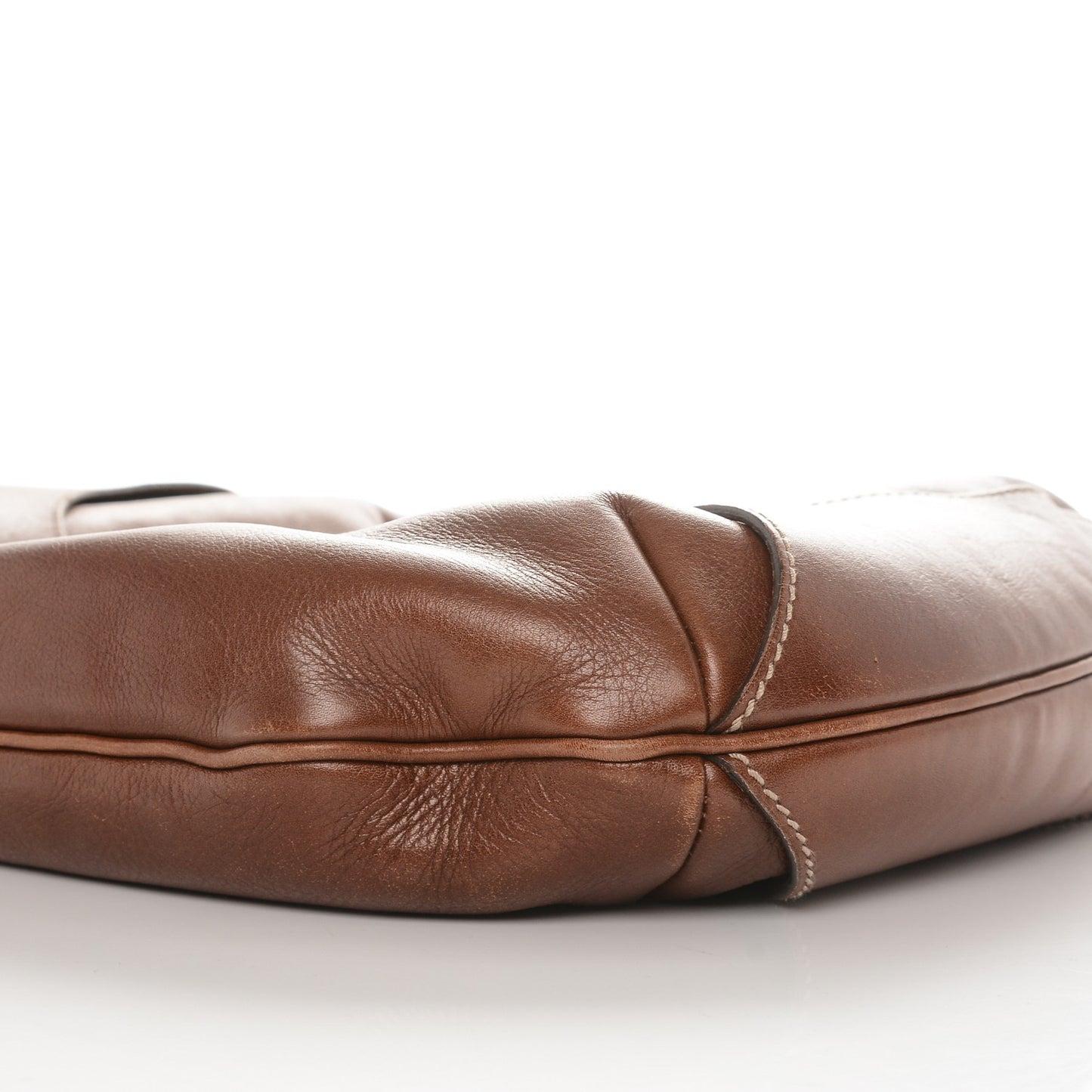 Calfskin Bamboo Horsebit Hobo Brown