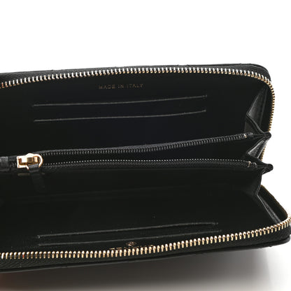 Chanel Lambskin Quilted Small Lucky Charms Zip Around Wallet Black 5 of 8