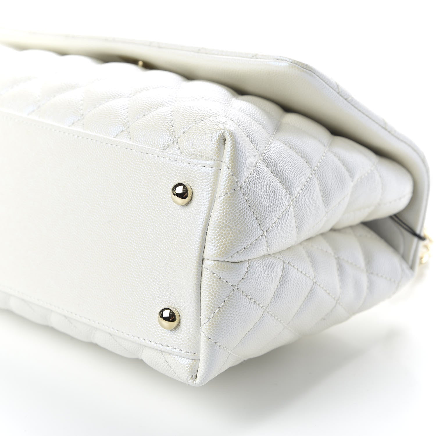Chanel Iridescent Caviar Quilted Small Coco Handle Flap White 8 of 11