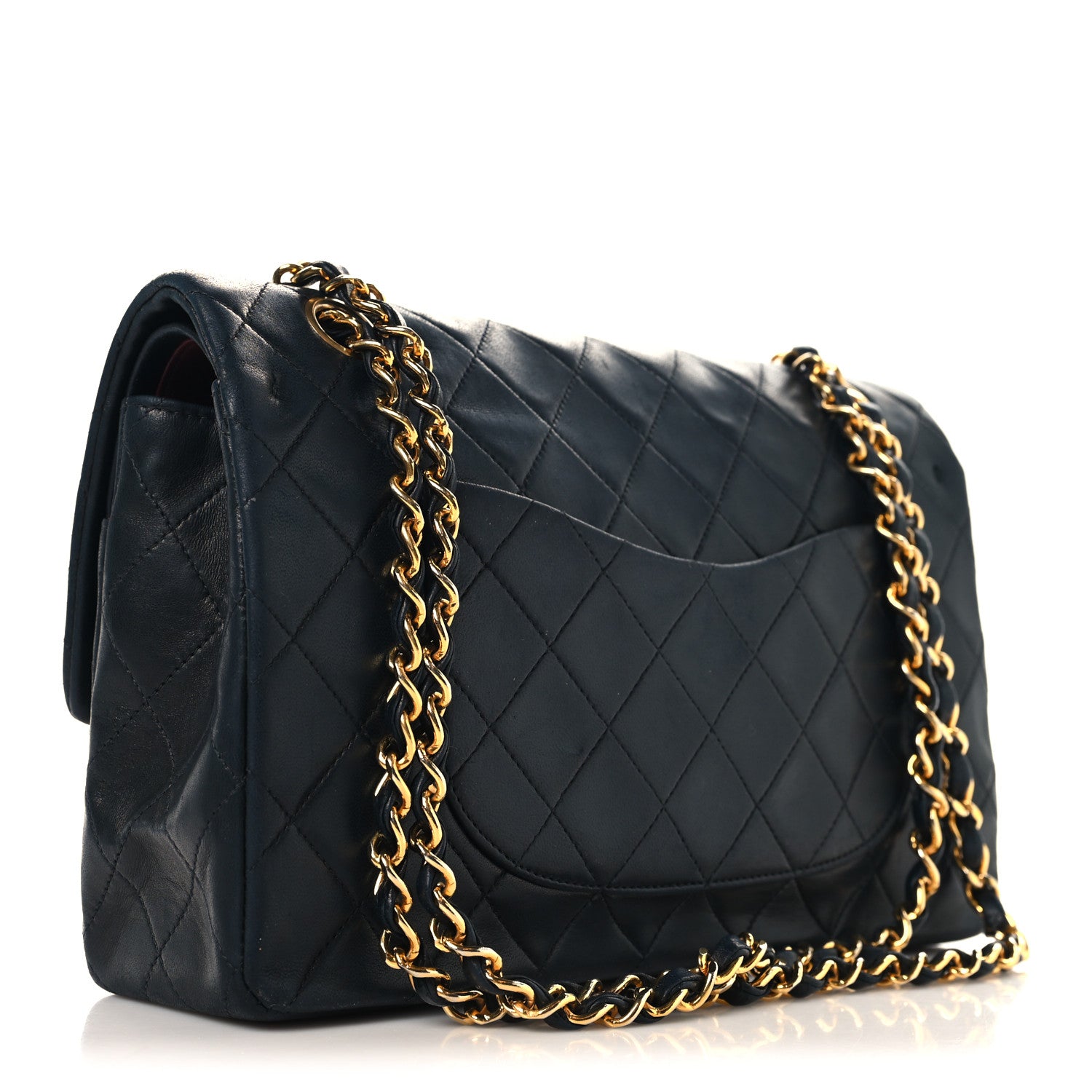 Chanel Lambskin Quilted Medium Double Flap Navy 3 of 9