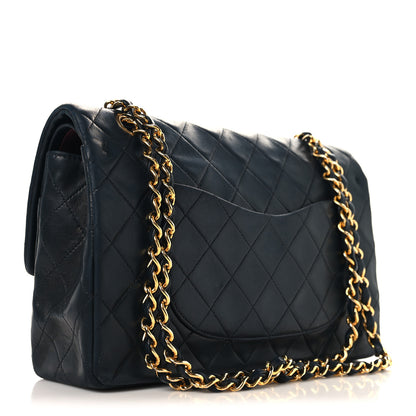 Chanel Lambskin Quilted Medium Double Flap Navy 3 of 9
