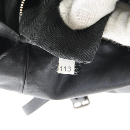 Prada Leather Easy Foldover Pushlock Satchel Black 9 of 10