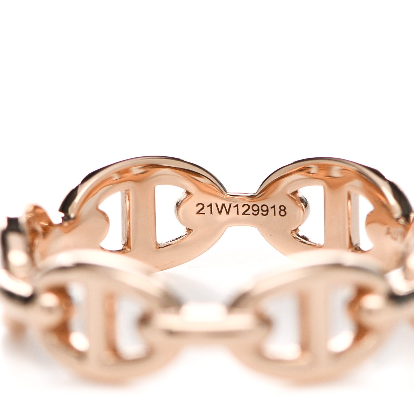 18K Rose Gold PM Chaine D'Ancre Enchainee Ring 55 7.25