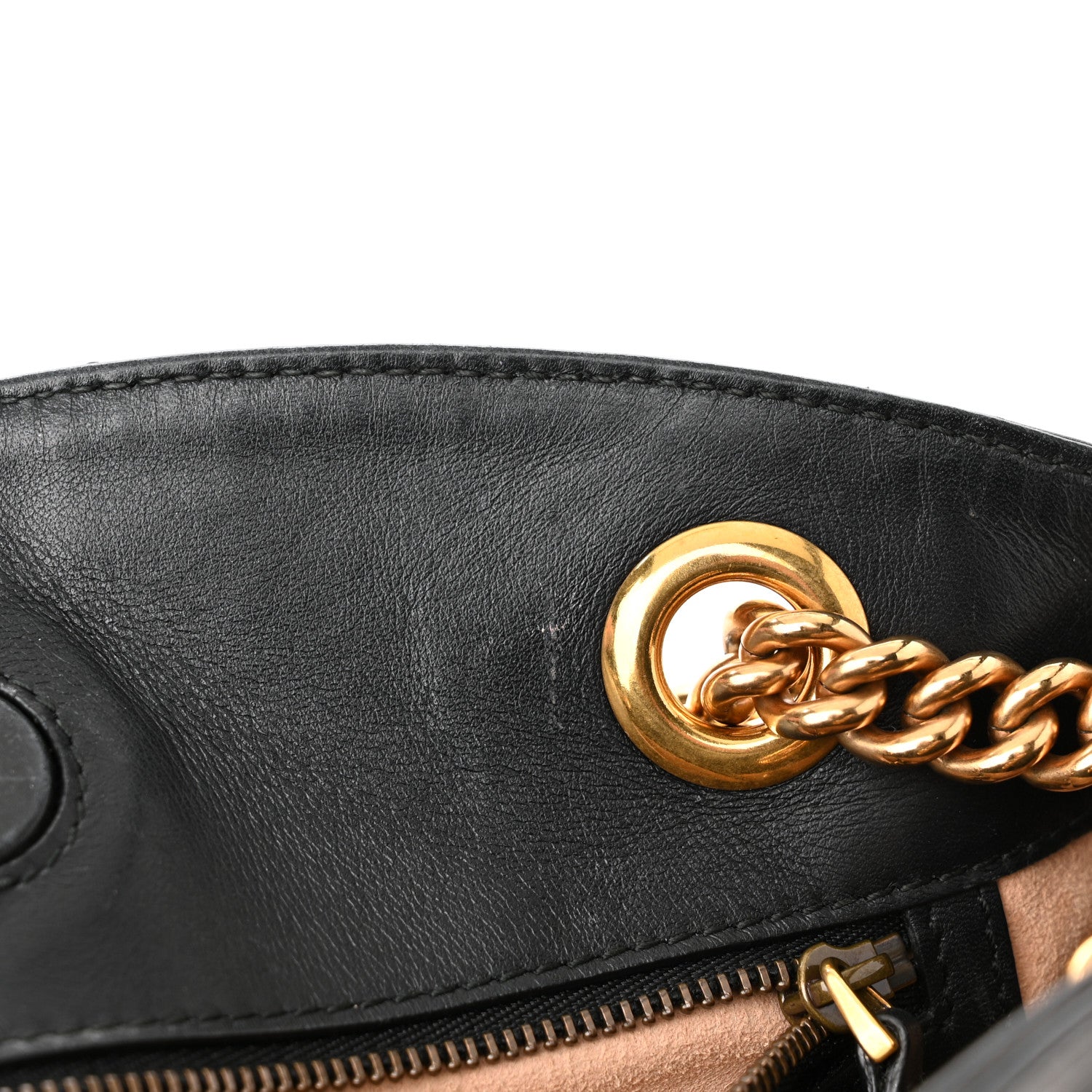 Gucci Calfskin Matelasse Medium GG Marmont Open Top Shoulder Bag Black 10 of 10