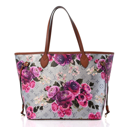 Louis Vuitton Metallic Monogram LV Garden Neverfull MM Silver 4 of 10