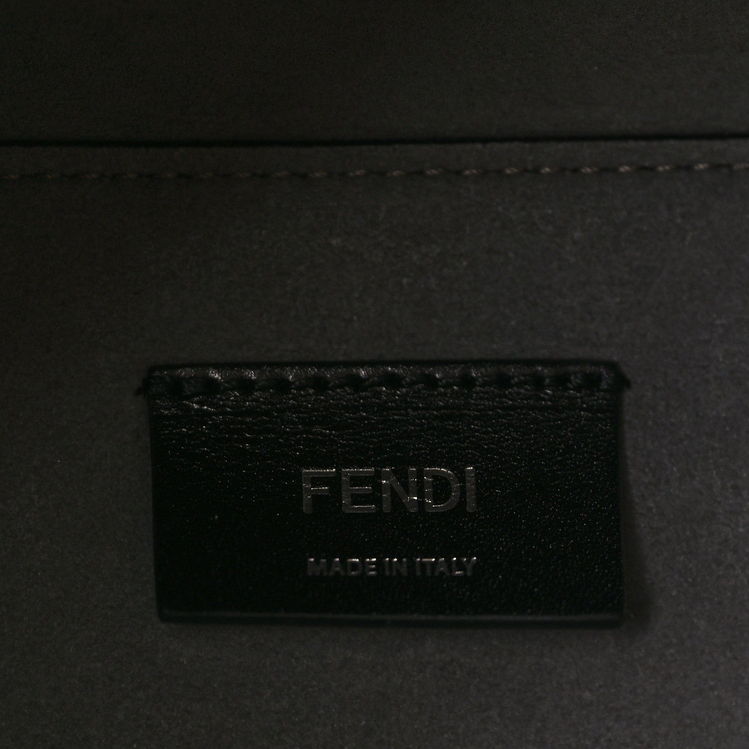 Fendi Vitello Cher Logo Embossed Mini Go To Shopper Tote Black 6 of 9