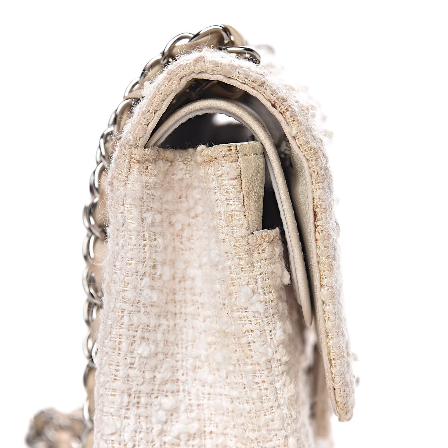 Chanel Tweed Medium Double Flap White 25 of 26